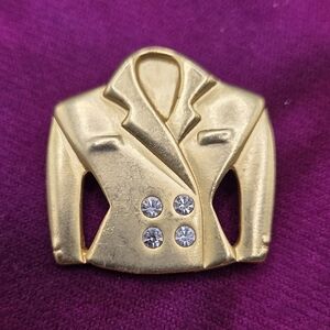 980. Vintage Gold-tone Power Suit Brooch